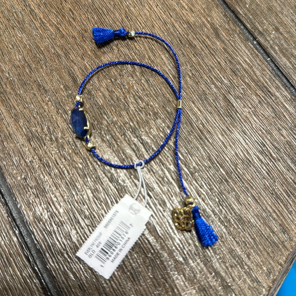 Kendra Scott Everlyne Navy Cord Friendship Bracelet in Navy Abalone